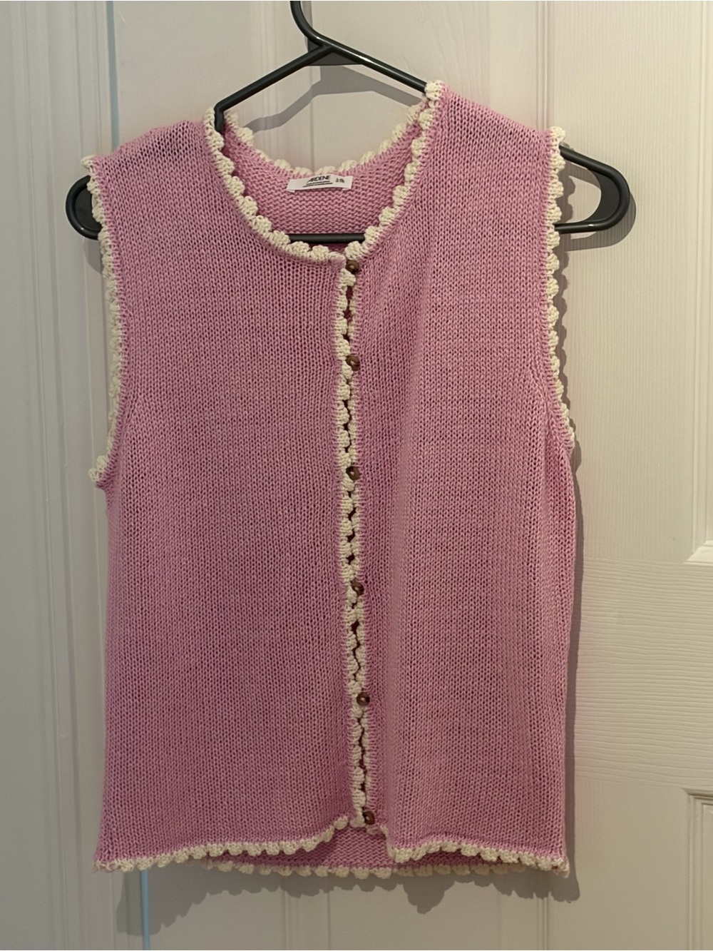 Ardene Pink Crochet-Trim Sleeveless Sweater Vest